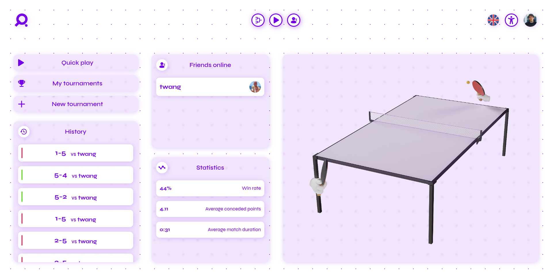 Capture d'écran de la homepage du site.