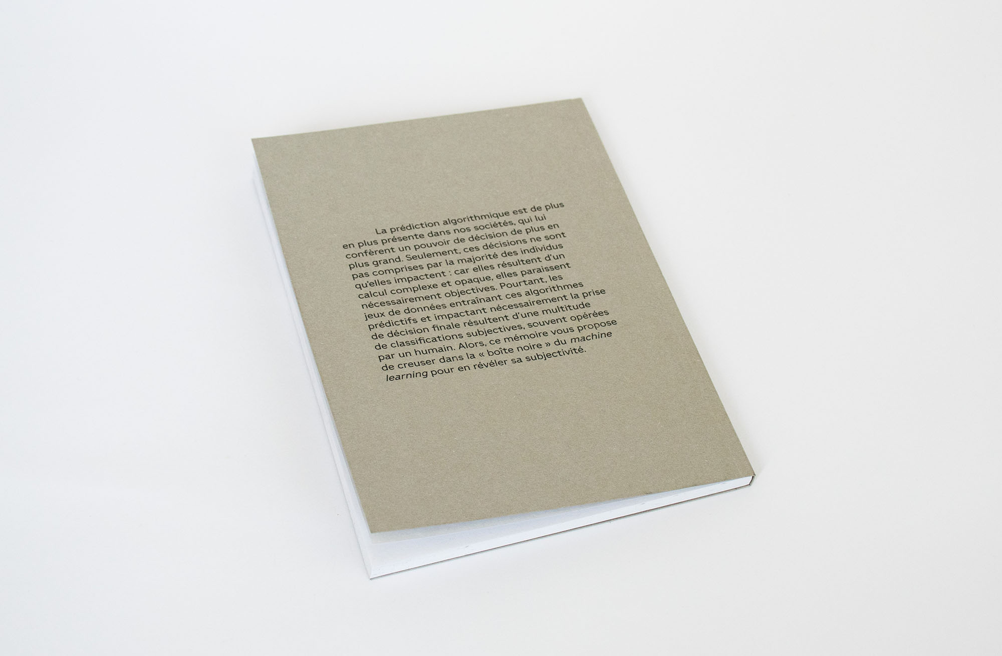 Quatrième de couverture du mémoire édité.